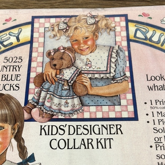 1988 Honey Bunny Kids Designer Collar Kit Daisy Kingdom Country Blue Ducks #5025 - Picture 6 of 9